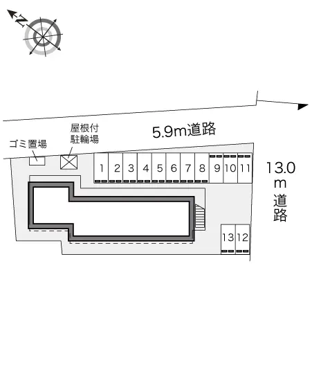 ★手数料０円★敦賀市若葉町２丁目　月極駐車場（LP）